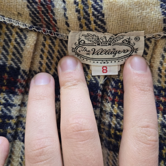 The Villager Vintage 100% Wool Pleated Wrap Skirt - Picture 2 of 11